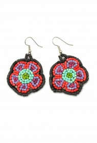Ceramic Bead Flower Earrings